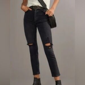 All Saints Women's Black Distressed Jeans